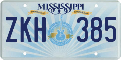 MS license plate ZKH385