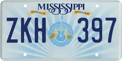 MS license plate ZKH397