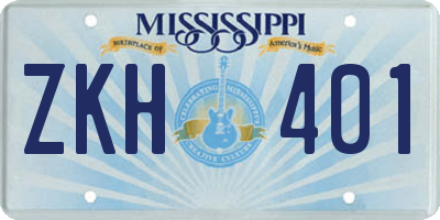 MS license plate ZKH401