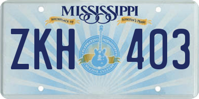 MS license plate ZKH403