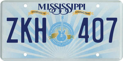 MS license plate ZKH407