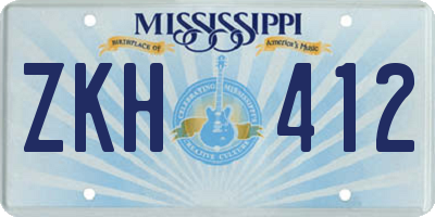 MS license plate ZKH412