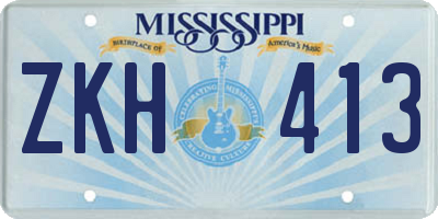 MS license plate ZKH413