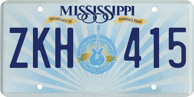 MS license plate ZKH415