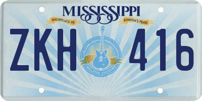 MS license plate ZKH416