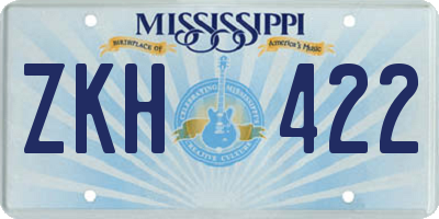 MS license plate ZKH422
