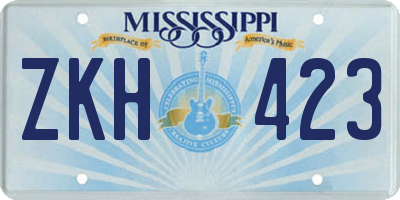 MS license plate ZKH423