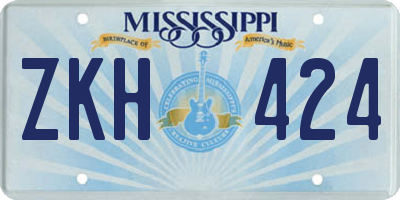 MS license plate ZKH424