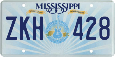 MS license plate ZKH428