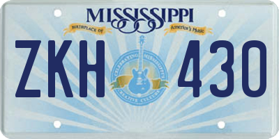 MS license plate ZKH430
