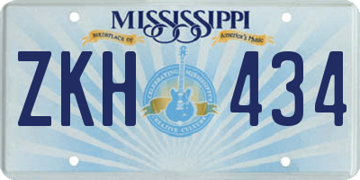 MS license plate ZKH434