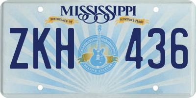 MS license plate ZKH436