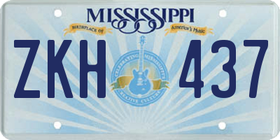 MS license plate ZKH437
