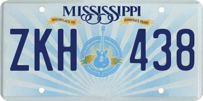 MS license plate ZKH438