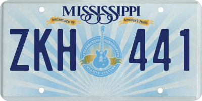 MS license plate ZKH441