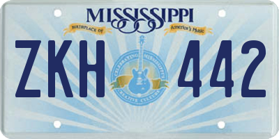 MS license plate ZKH442