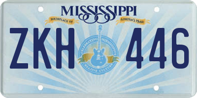 MS license plate ZKH446