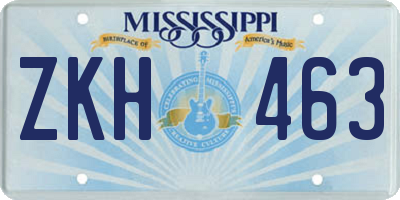 MS license plate ZKH463
