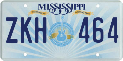MS license plate ZKH464