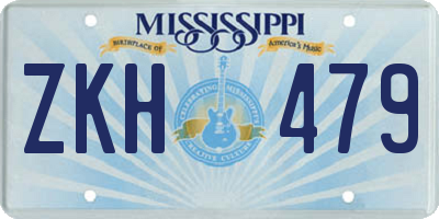 MS license plate ZKH479