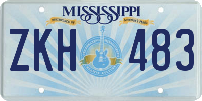 MS license plate ZKH483