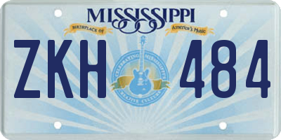 MS license plate ZKH484