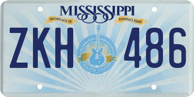MS license plate ZKH486