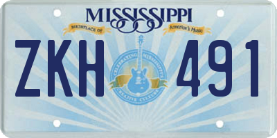 MS license plate ZKH491
