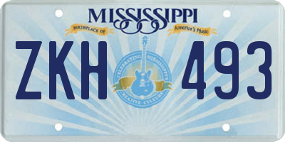 MS license plate ZKH493