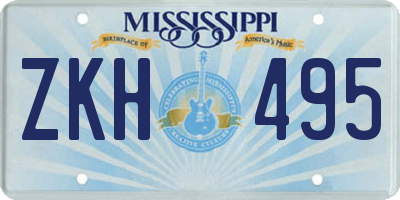 MS license plate ZKH495