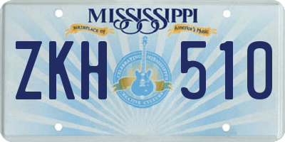 MS license plate ZKH510