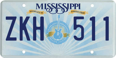 MS license plate ZKH511