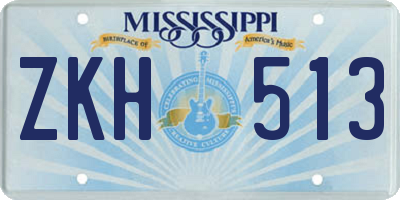 MS license plate ZKH513