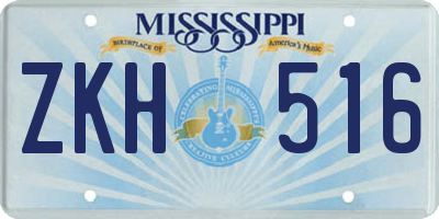 MS license plate ZKH516