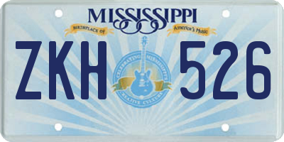MS license plate ZKH526