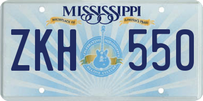 MS license plate ZKH550