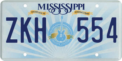 MS license plate ZKH554