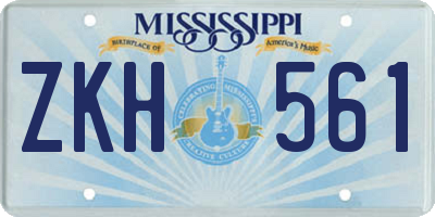 MS license plate ZKH561
