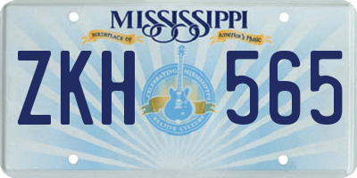 MS license plate ZKH565