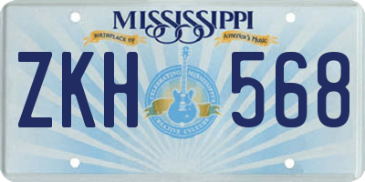 MS license plate ZKH568