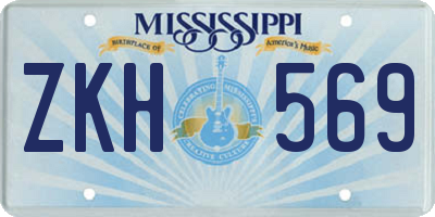 MS license plate ZKH569