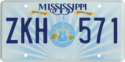 MS license plate ZKH571