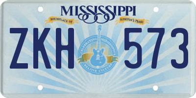 MS license plate ZKH573