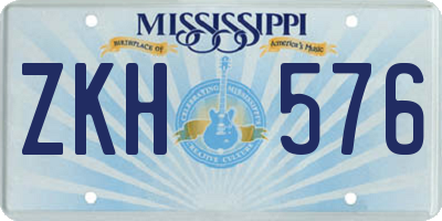 MS license plate ZKH576