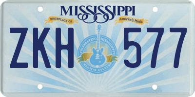 MS license plate ZKH577