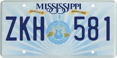 MS license plate ZKH581
