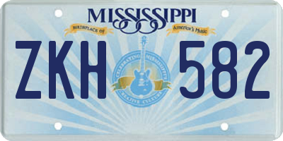 MS license plate ZKH582