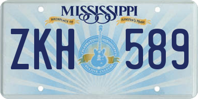 MS license plate ZKH589