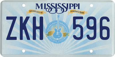 MS license plate ZKH596