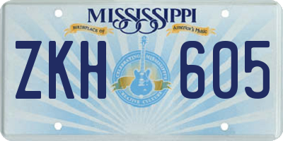 MS license plate ZKH605